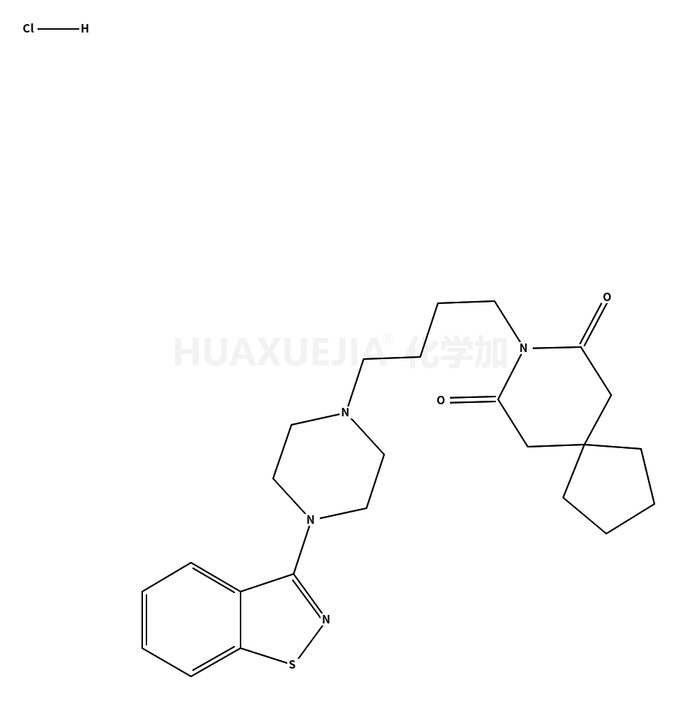 8-[4-[4-(1,2-benzothiazol-3-yl)piperazin-1-yl]butyl]-8-azaspiro[4.5]decane-7,9-dione,hydrochloride