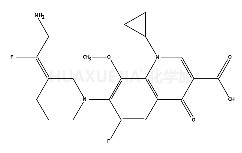 7-[(3E)-3-(2-amino-1-fluoroethylidene)piperidin-1-yl]-1-cyclopropyl-6-fluoro-8-methoxy-4-oxoquinoline-3-carboxylic acid