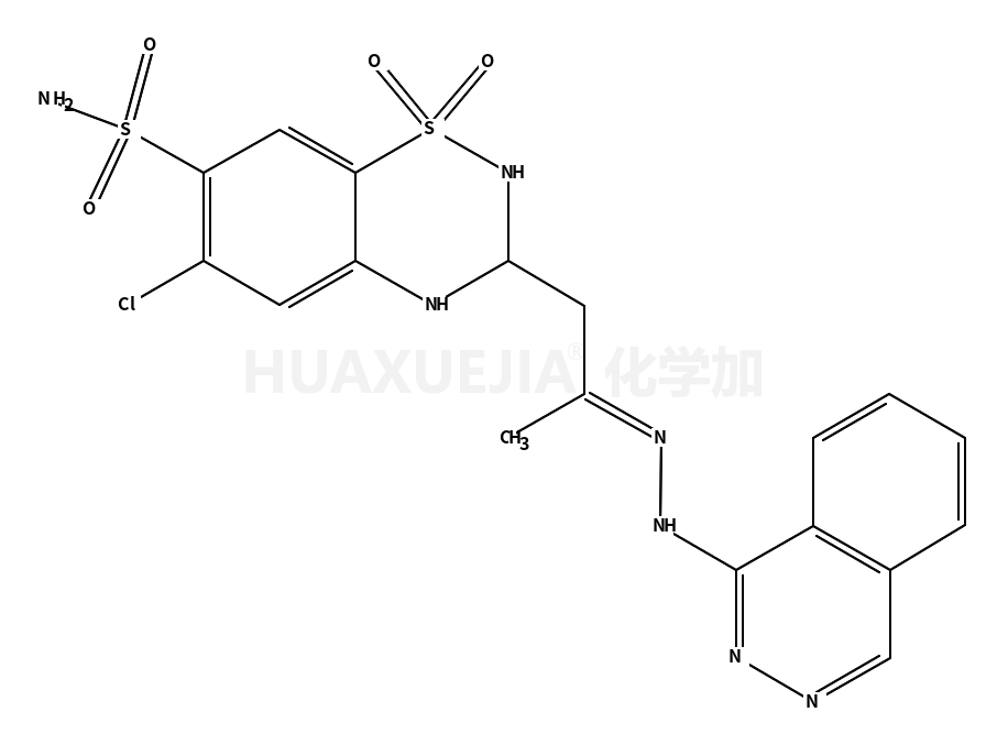 6-chloro-1,1-dioxo-3-[(2E)-2-(phthalazin-1-ylhydrazinylidene)propyl]-3,4-dihydro-2H-1λ6,2,4-benzothiadiazine-7-sulfonamide