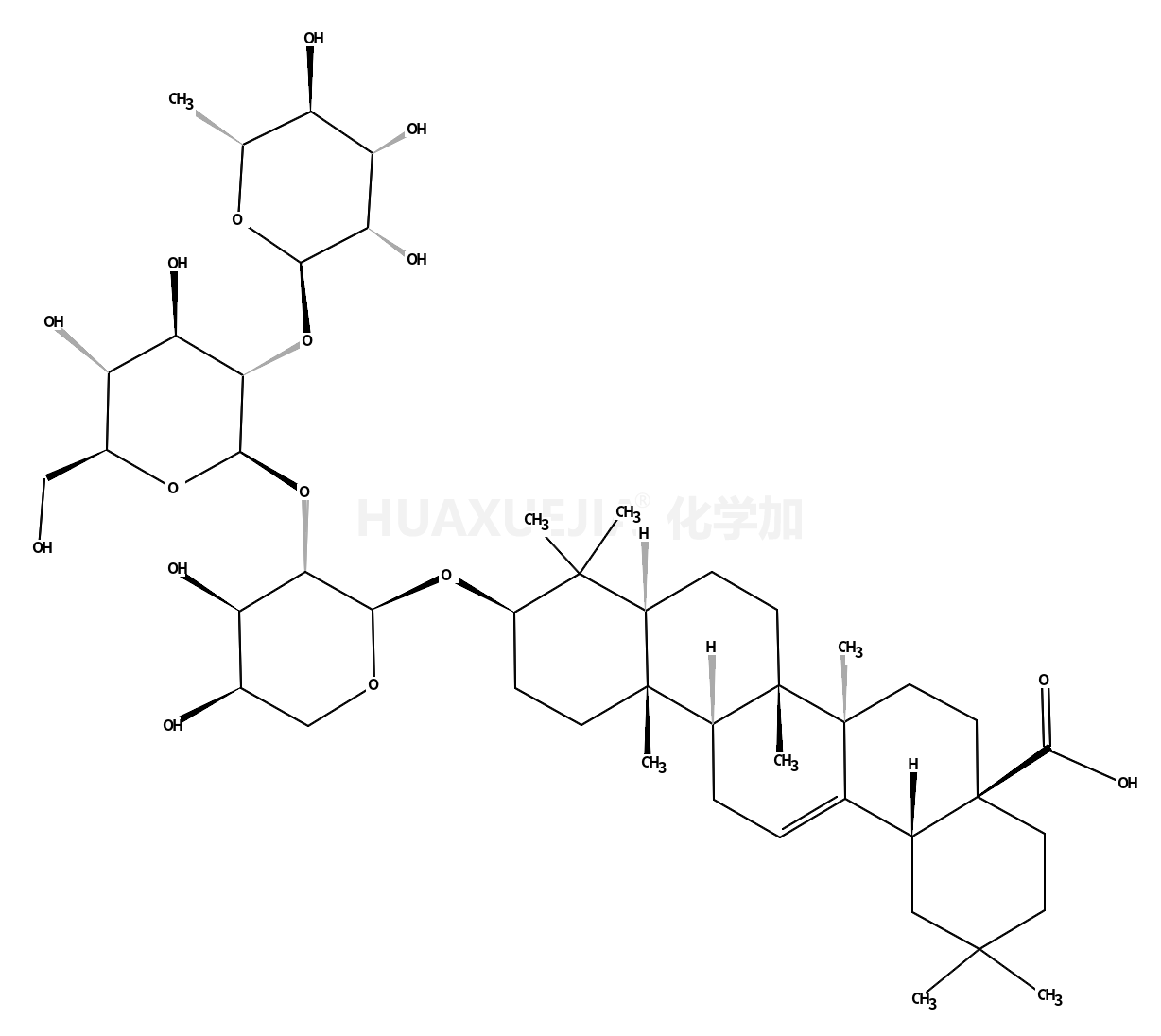 10-[3-[4,5-dihydroxy-6-(hydroxymethyl)-3-(3,4,5-trihydroxy-6-methyloxan-2-yl)oxyoxan-2-yl]oxy-4,5-dihydroxyoxan-2-yl]oxy-2,2,6a,6b,9,9,12a-heptamethyl-1,3,4,5,6,6a,7,8,8a,10,11,12,13,14b-tetradecahydropicene-4a-carboxylic acid