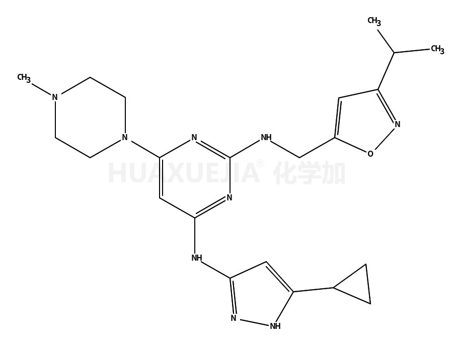 4-N-(5-cyclopropyl-1H-pyrazol-3-yl)-6-(4-methylpiperazin-1-yl)-2-N-[(3-propan-2-yl-1,2-oxazol-5-yl)methyl]pyrimidine-2,4-diamine