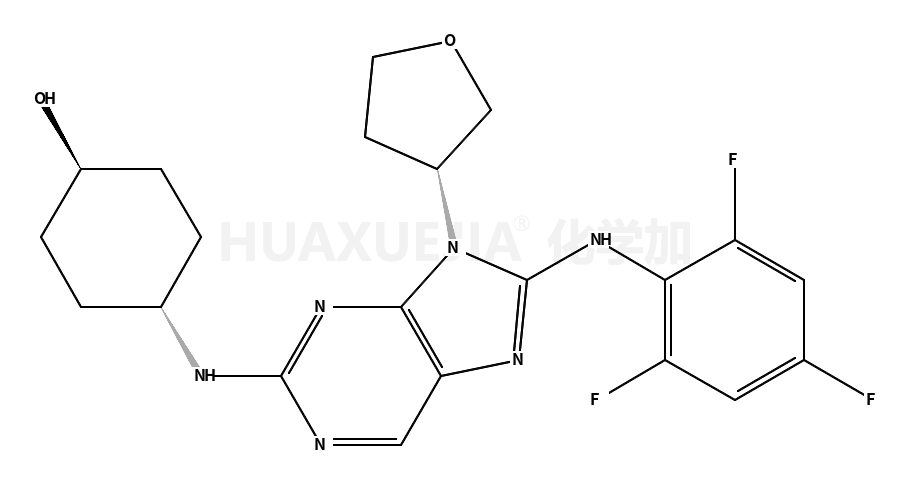 4-[[9-[(3S)-oxolan-3-yl]-8-(2,4,6-trifluoroanilino)purin-2-yl]amino]cyclohexan-1-ol