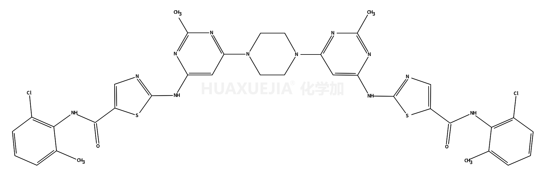 5-Thiazolecarboxamide, 2,2'-[1,4-piperazinediylbis[(2-methyl-6,4-pyrimidinediyl)imino]]bis[N-(2-chloro-6-methylphenyl)