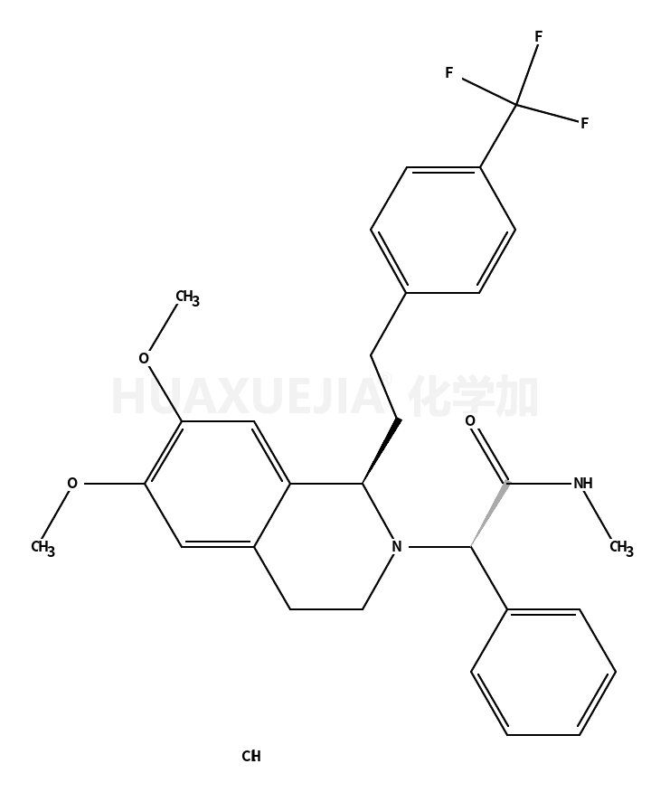 2(1H)​-​Isoquinolineacetamid​e, 3,​4-​dihydro-​6,​7-​dimethoxy-​N-​methyl-​α-​phenyl-​1-​[2-​[4-​(trifluoromethyl)​phenyl]​ethyl]​-​, hydrochloride (1:1)​, (αR,​1S)​-