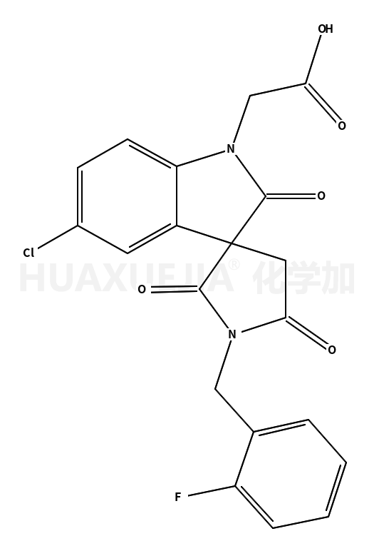 2-[5-chloro-1'-[(2-fluorophenyl)methyl]-2,2',5'-trioxospiro[indole-3,3'-pyrrolidine]-1-yl]acetic acid