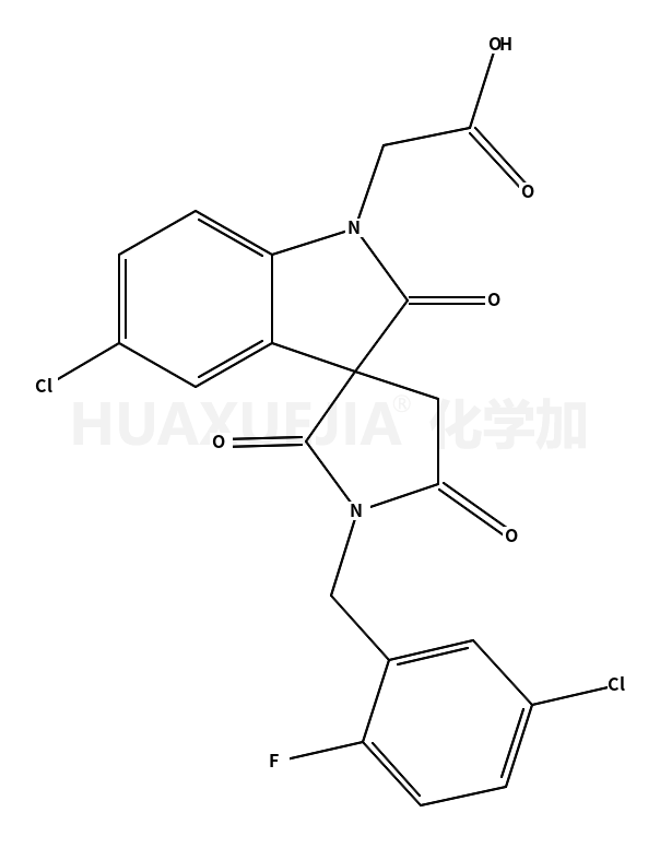 2-[5-chloro-1'-[(5-chloro-2-fluorophenyl)methyl]-2,2',5'-trioxospiro[indole-3,3'-pyrrolidine]-1-yl]acetic acid