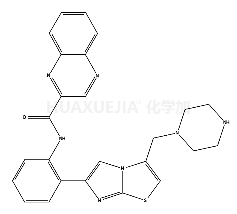 N-[2-[3-(1-哌嗪基甲基)咪唑并[2,1-b]噻唑-6-基]苯基]-2-喹喔啉甲酰胺