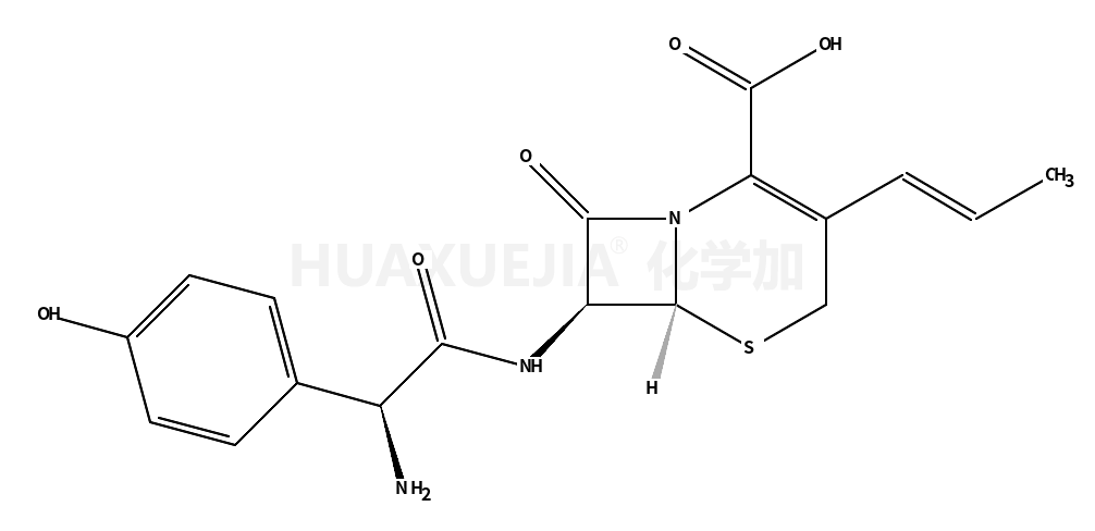 5-Thia-1-azabicyclo[4.2.0]oct-2-ene-2-carboxylic acid, 7-[[(2R)-2-amino-2-(4-hydroxyphenyl)acetyl]amino]-8-oxo-3-(1-propen-1-yl)-, (6R,7R)-