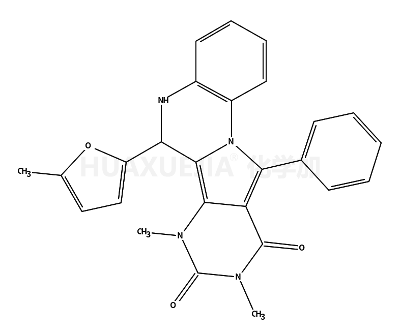 6,7-二氢-7,9-二甲基-6-(5-甲基-2-呋喃基)-11-苯基嘧啶并[4',5':3,4]吡咯并[1,2-A]喹喔啉-8,10(5H,9)-二酮