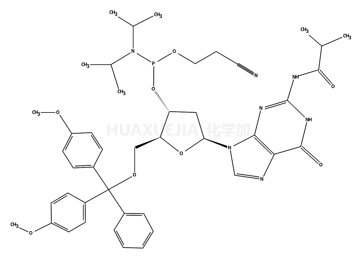 5’-O-(4,4-二甲氧基三苯甲基)-N-异丁酰基-2’-脱氧鸟苷-3’-(2-氰基乙基-N,N-二异丙基)亚磷酰胺