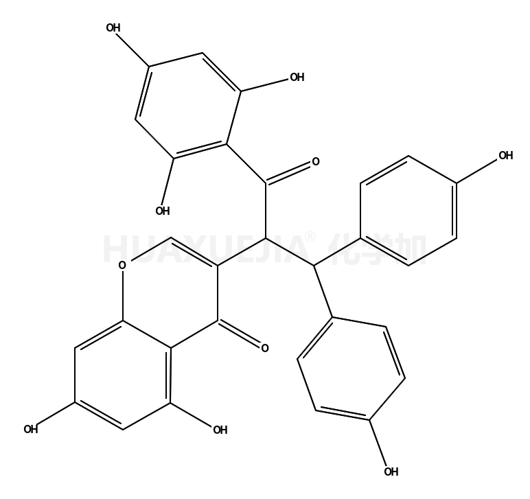 (+)-3-[1-[Bis(4-hydroxyphenyl)methyl]-2-oxo-2-(2,4,6-trihydroxyphenyl)ethyl]-5,7-dihydroxy-4H-1-benzopyran-4-one