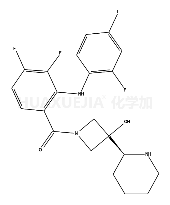 [3,4-difluoro-2-(2-fluoro-4-iodoanilino)phenyl]-[3-hydroxy-3-[(2R)-piperidin-2-yl]azetidin-1-yl]methanone