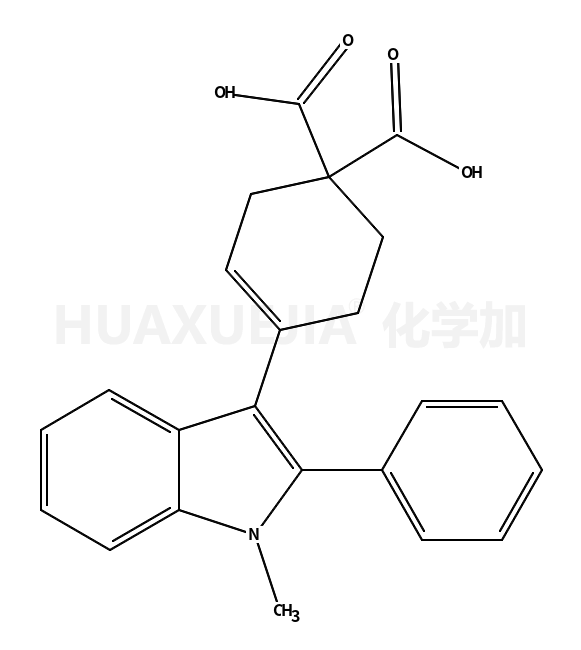 4-(1-methyl-2-phenyl-1H-indol-3-yl)-3-cyclohexene-1,1-dicarboxylic acid