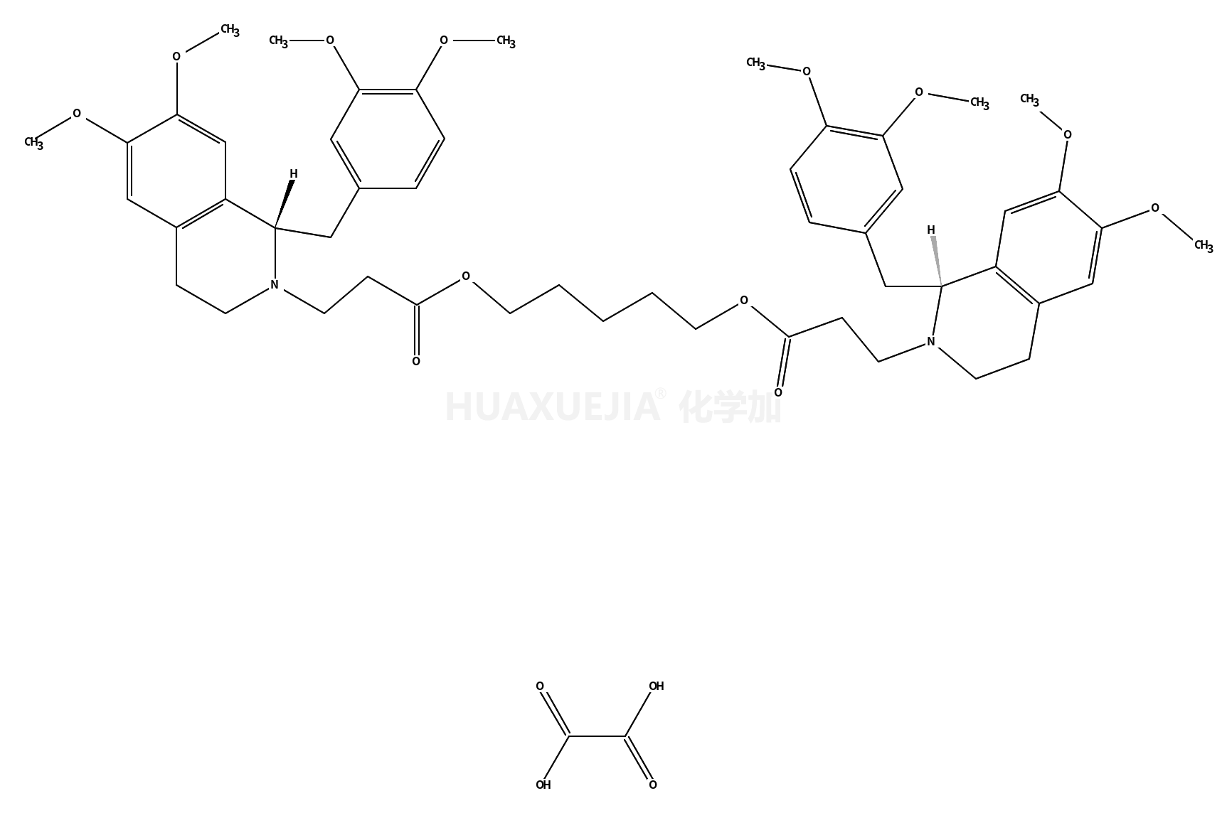 (1R,1R’)-2,2’-(3,11-二氧代-4,10-二氧杂-1,13-亚十三烷基)-双-[6,7-二甲氧基-1-(3,4-二甲氧基苄基)-1,2,3,4-四氢异喹啉]草酸盐